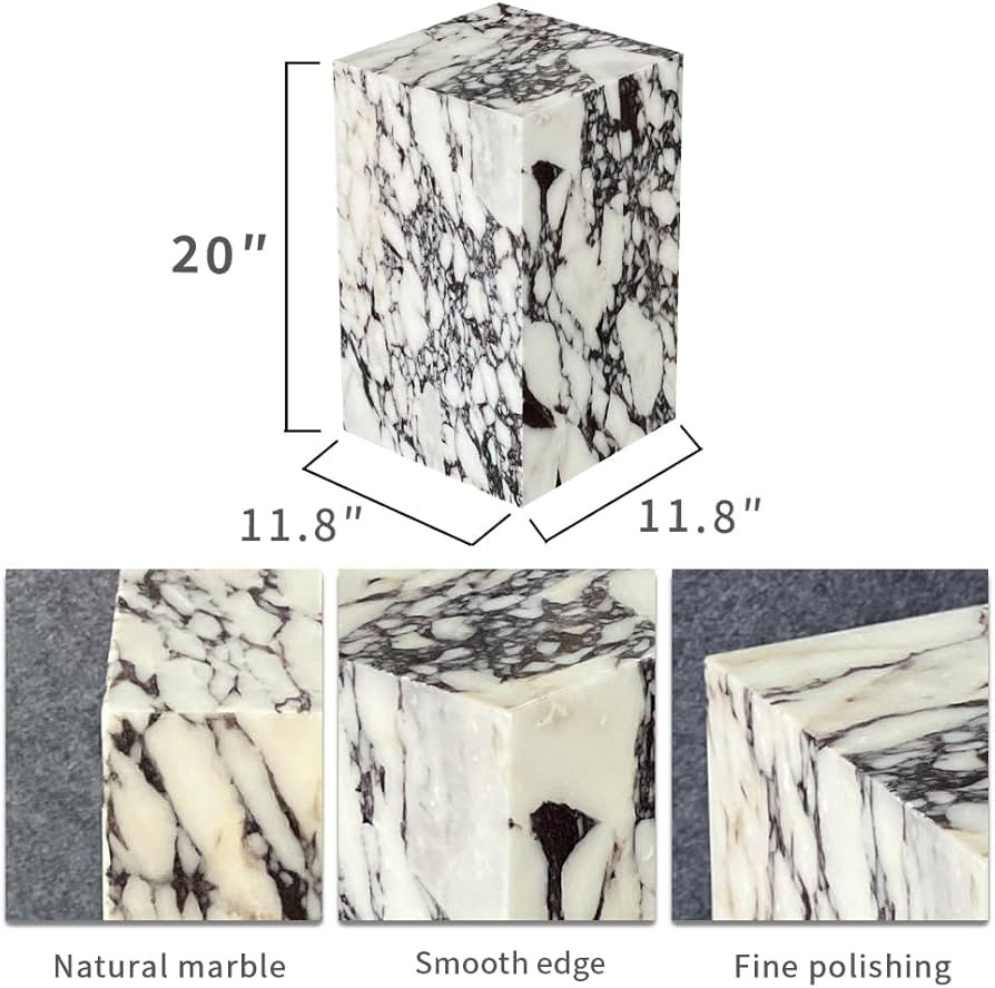 Luxury Marble Side Table,Square End Table for Modern Sofa and Bed, Living Room, Sofa, Bedroom（C... | Amazon (US)