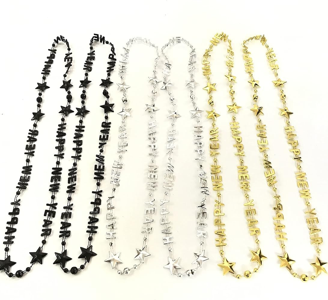 Happy New Year Bead Necklace New Year's Eve Party Gift (12 Pcs) | Amazon (US)