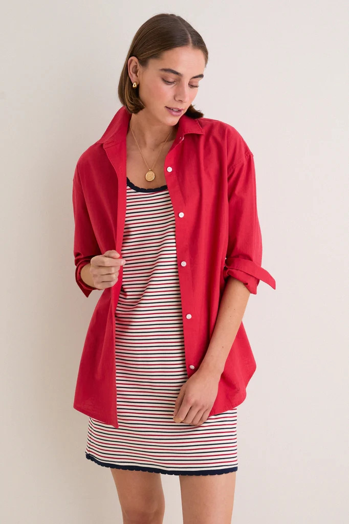 Cherry Rustic Slub Cotton Stallings Button Down | Tuckernuck (US)