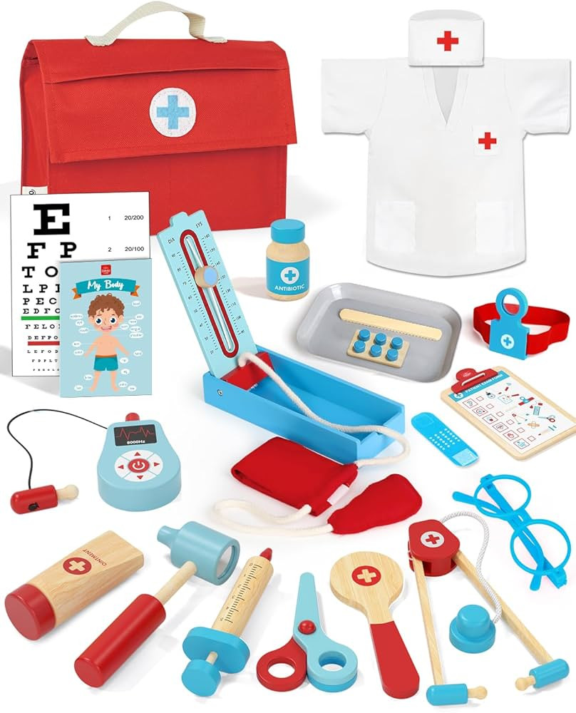 Lehoo Castle Doctor Kit for Toddlers 3-5, Kids Doctors Play Set, Pretend Play with Doctor Costume... | Amazon (US)