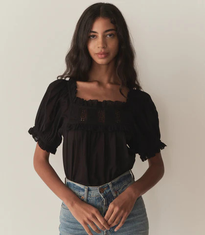 D�?EN Frances Top -- Black - Size - Xxs Feminine Victorian | DOEN