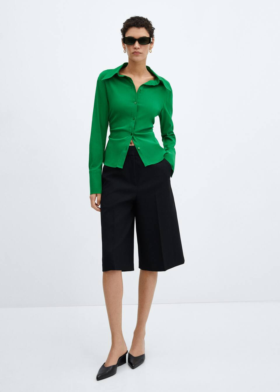 Hemd mit raffdetail -  Damen | Mango Deutschland | MANGO (DE)