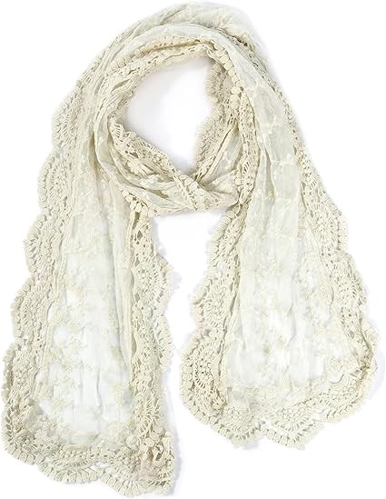 GERINLY Stylish Scarves for Women Lightweight Fashion Lace Printed Wrap Scarfs Shawl for Dress | Amazon (US)