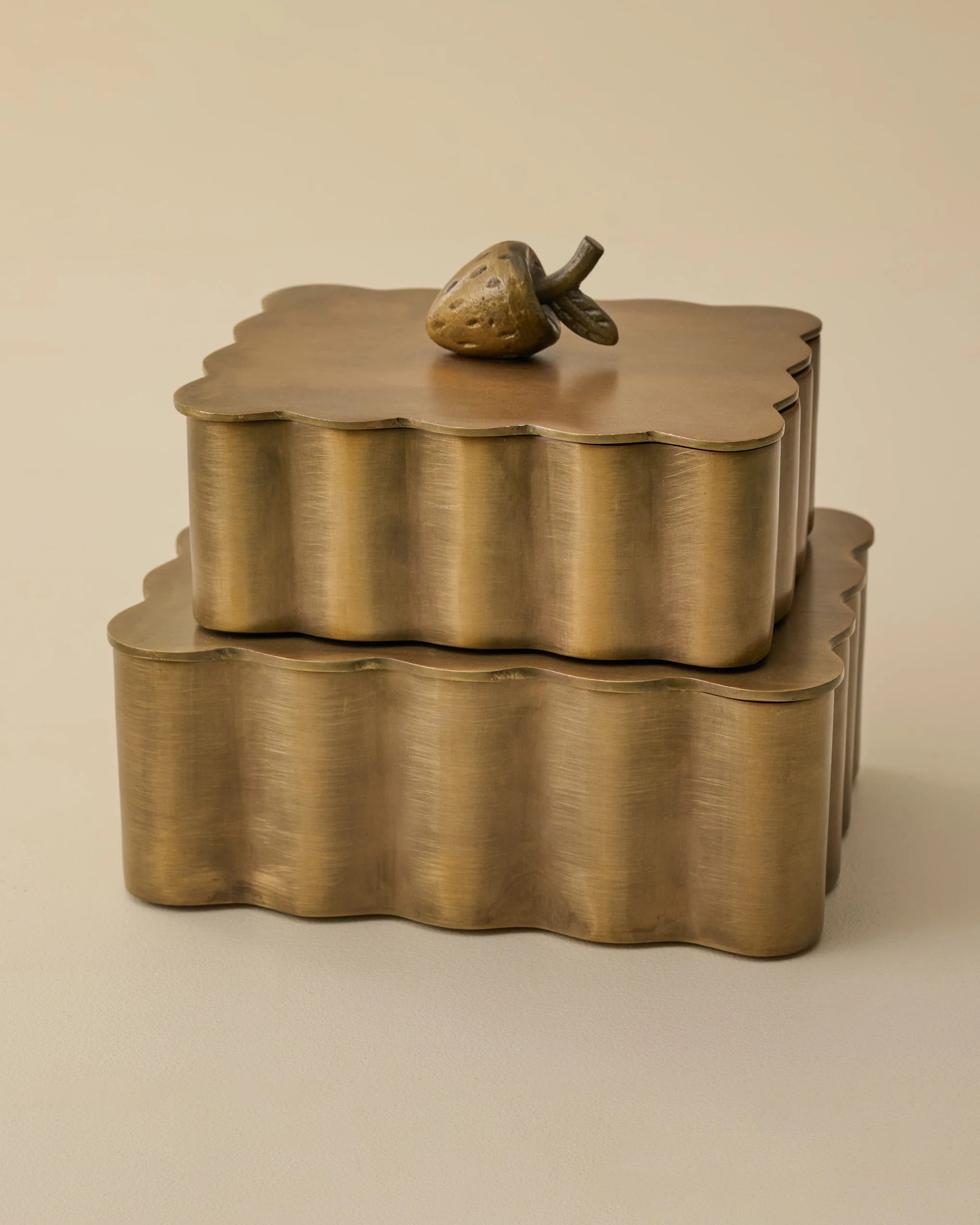 Antiqued Brass Scalloped Box | Magnolia