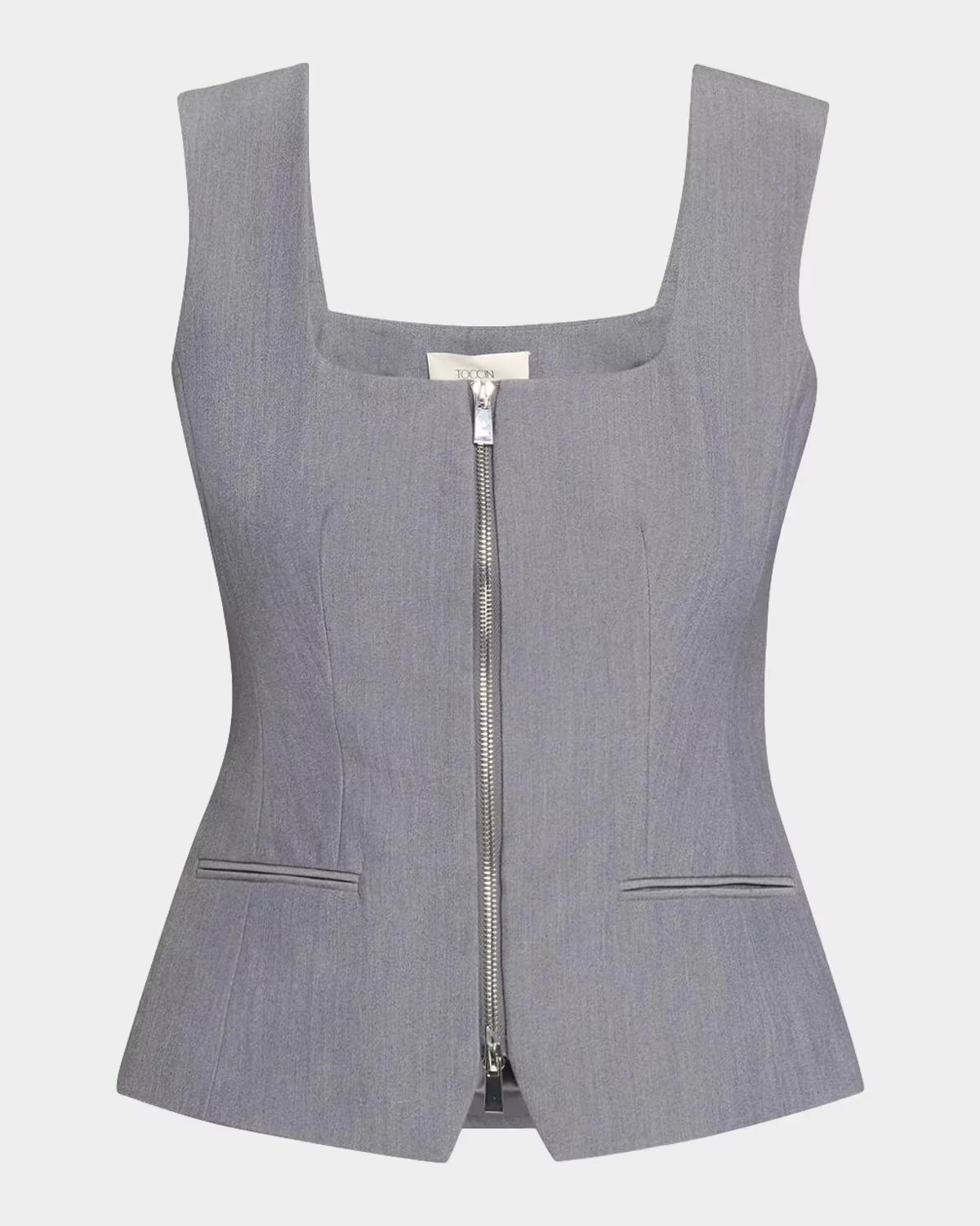 Yara Sleeveless Zip-Front Vest | Neiman Marcus
