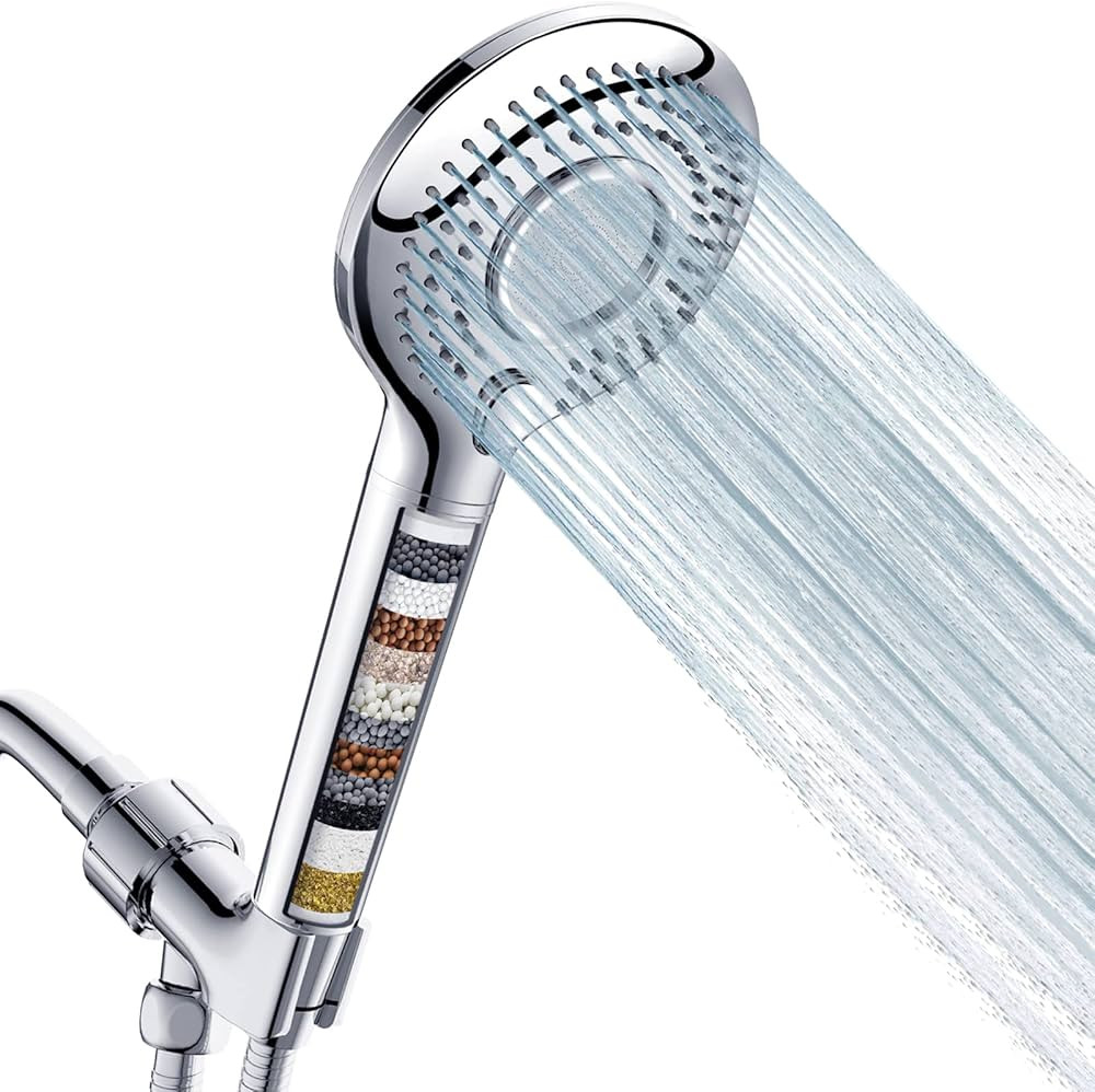 FEELSO Filtered Shower Head with Handheld, High Pressure 3 Spray Mode Showerhead with 60" Hose, B... | Amazon (US)