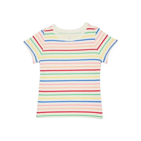 Wonder Nation Toddler Girls Tee with Short Sleeves, Sizes 18M-5T | Walmart (US)