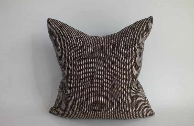 Brown Striped Sofa chair Pillow Cover Fabric decorative cushion Throw Pillows Home decor Ottoman ... | Etsy (US)