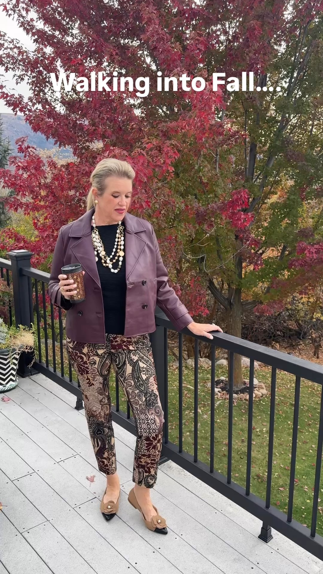 6 outfits from Chicos you’re going to love!

Crash for Fall and can take you from casual days to Thanksgiving dinner.

Cropped Burgundy leather trench coat tts in a Chicos 0 tts 

Black cashmere bat wing sweater tts 

Beautiful channel vibe multi chain necklace 

Beautiful jewel tone paisley girlfriend straight leg jeans tts in a Chicos 0 (4) tts 

Pointed cap toe ballet flat with rose pearl  tts  so comfy 

#2
Leopard girlfriend straight jeans legs tts in a 0 (4) 

Black turtleneck cashmere sweater tunic tts 

Faux leather ruffle hem cape
Tts 
Black gold studded belt tts in a small 
Gold rhinestone leopard pin 

Gold studded pointed toe ballet flat  tts  so comfy 

#3  two in one cashmere sweater and built in top tts

Grey washed g straight leg jeans legs fit tts and so soft 

#4 olive green suede shacket tts, lace button up tt chocolate brown girlfriend jeans tts let me tell you how good these are:) love 
Paired with cow print ballet flats so on trend tts  and a fun suede fringe  studded  clutch. 
Silver western ring 

#5 
Classic and beautiful ivory outfit
Tweed Ladies Jacket tts 

Light  weight Ivory tunic sweater with rhinestone button sleeve detail tts 

Pointe knit pull on pant with side zipper pockets 

A rhinestone drop earring 

#6. Same grey jeans as above, paired with a cashmere ivory, grey speckled short sleeve sweaters tts 

Paired with the same cropped cropped trench as above

Makes for a cute casual western outfit , when paired with cute black western booties tts and a suede fringe wearer bag 

 

#LTKOver40 #LTKSaleAlert #LTKStyleTip