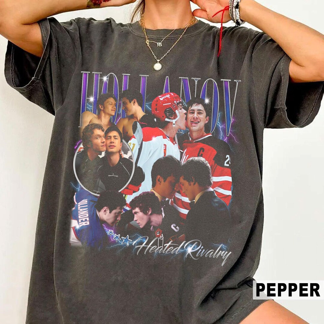 HOLLAND Heated Rivalry Vintage T-Shirt, Hockey Retro Graphic Tee, Comfort Colors Washed Shirt, NH... | Etsy (US)