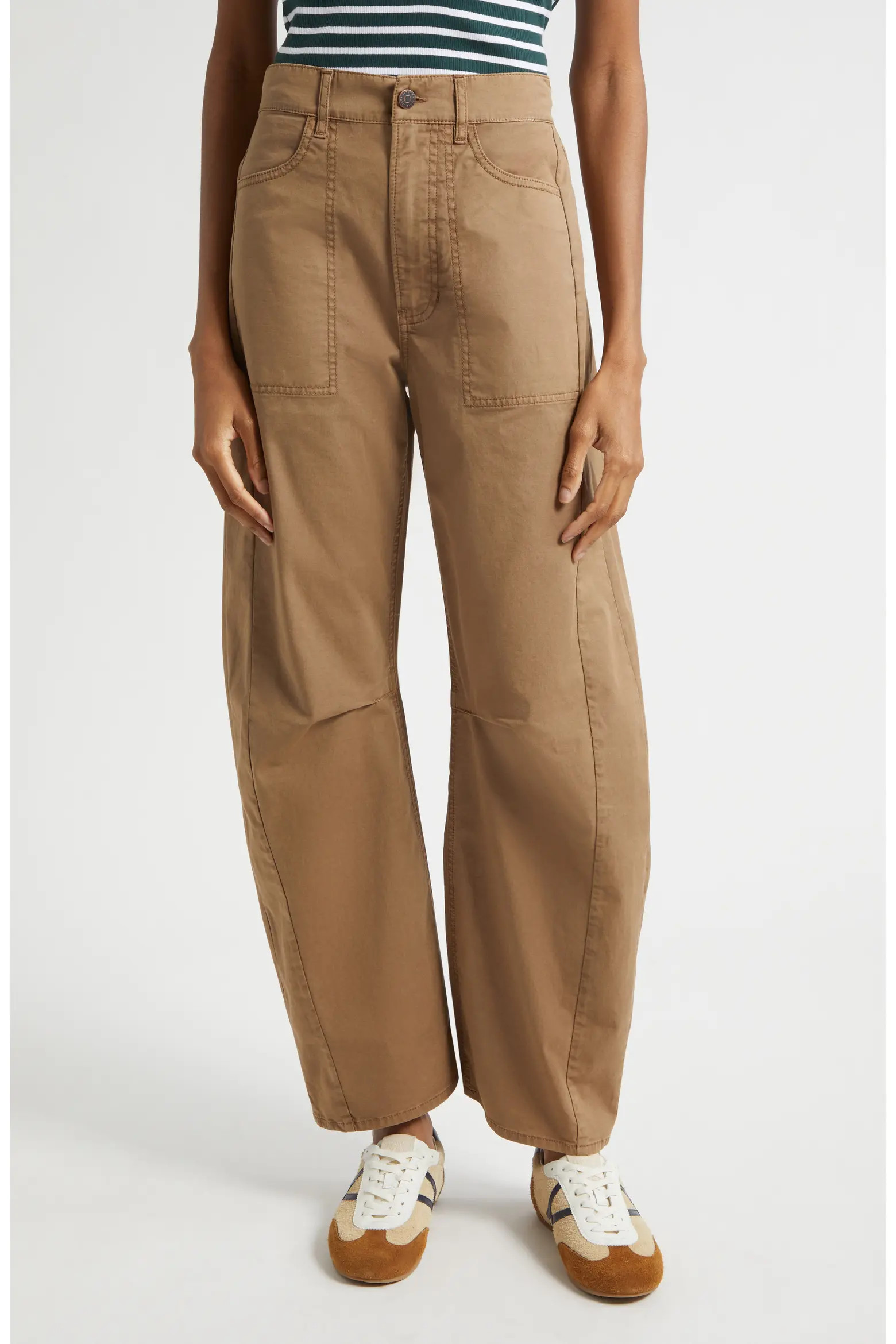 Sloan Barrel Leg Twill Pants (Women) | Nordstrom | Nordstrom