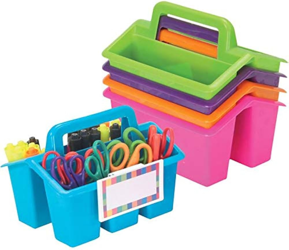 Really Good Stuff - 666141 Four-Compartment Caddies (Set of 5) – Neon – Perfect to Color-Code... | Amazon (US)