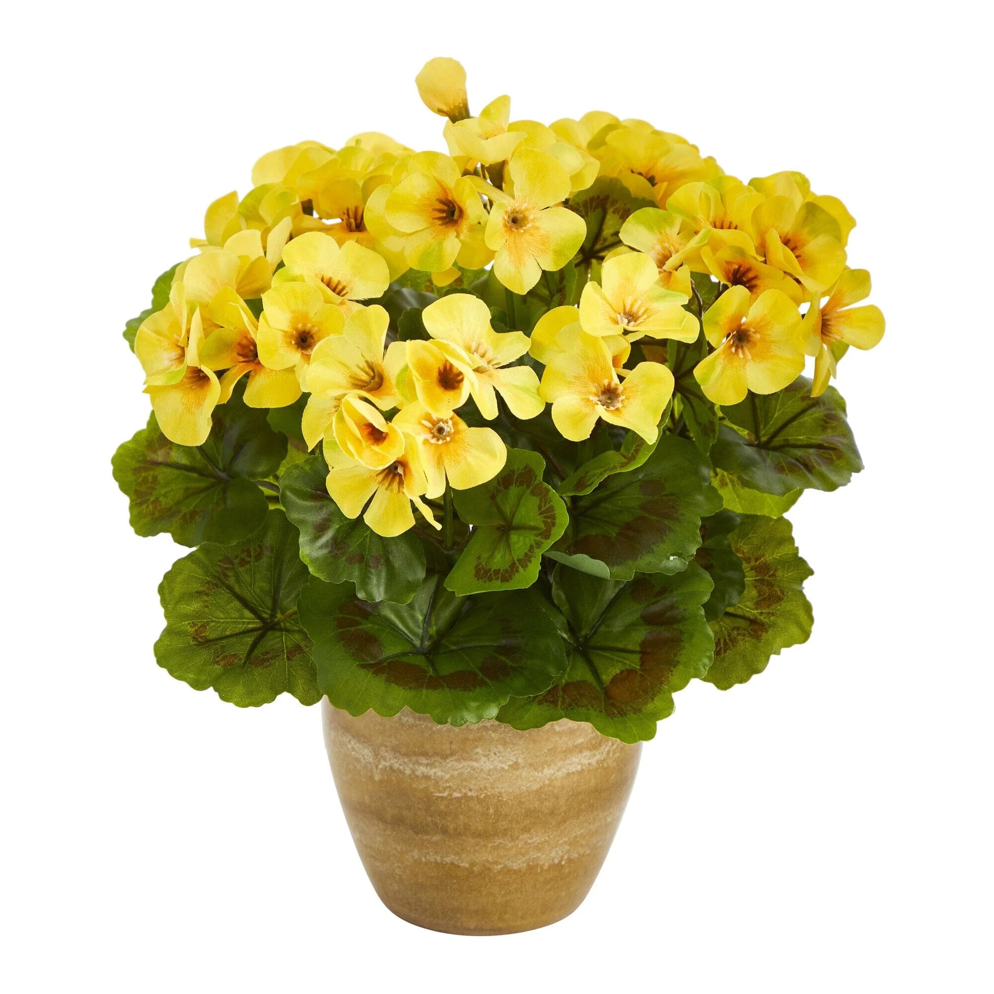 11\u201d Geranium Artificial Plant in Ceramic Planter UV Resistant (Indoor/Outdoor) | Nearly Natu... | Nearly Natural