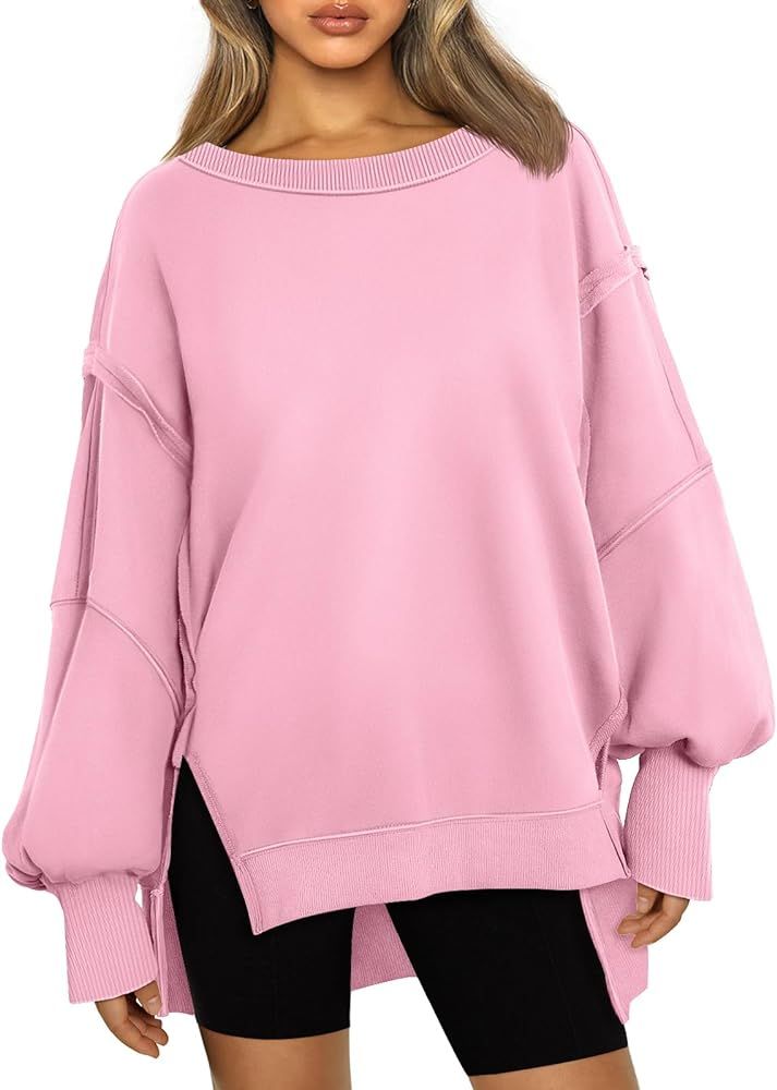 AUTOMET Womens Oversized Crewneck Sweatshirts Casual Long Sleeve Shirts Loose Fit Hoodies 2024 Wi... | Amazon (US)