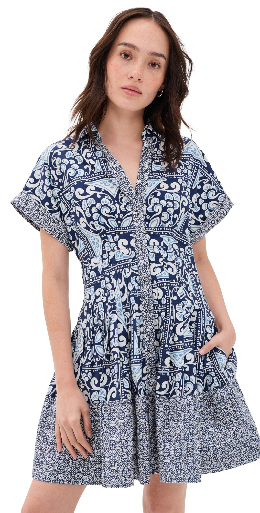 Cara Cara Nash Mini Dress Hart Tile Navy XXS | Shopbop