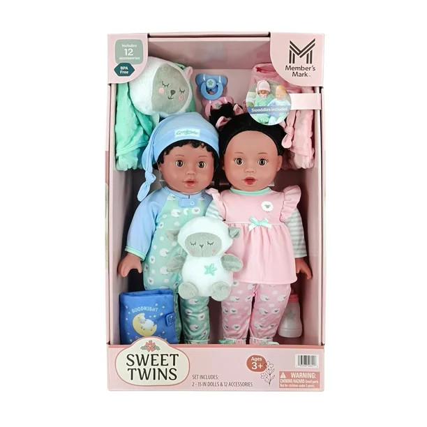 Member's Mark Sweet Twins Vinyl Dolls & Accessories | Sam's Club