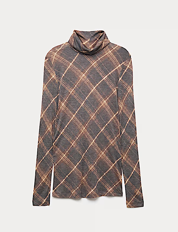 Funnel Neck Long Sleeve Slim Fit Top with Wool | Marks & Spencer (UK)