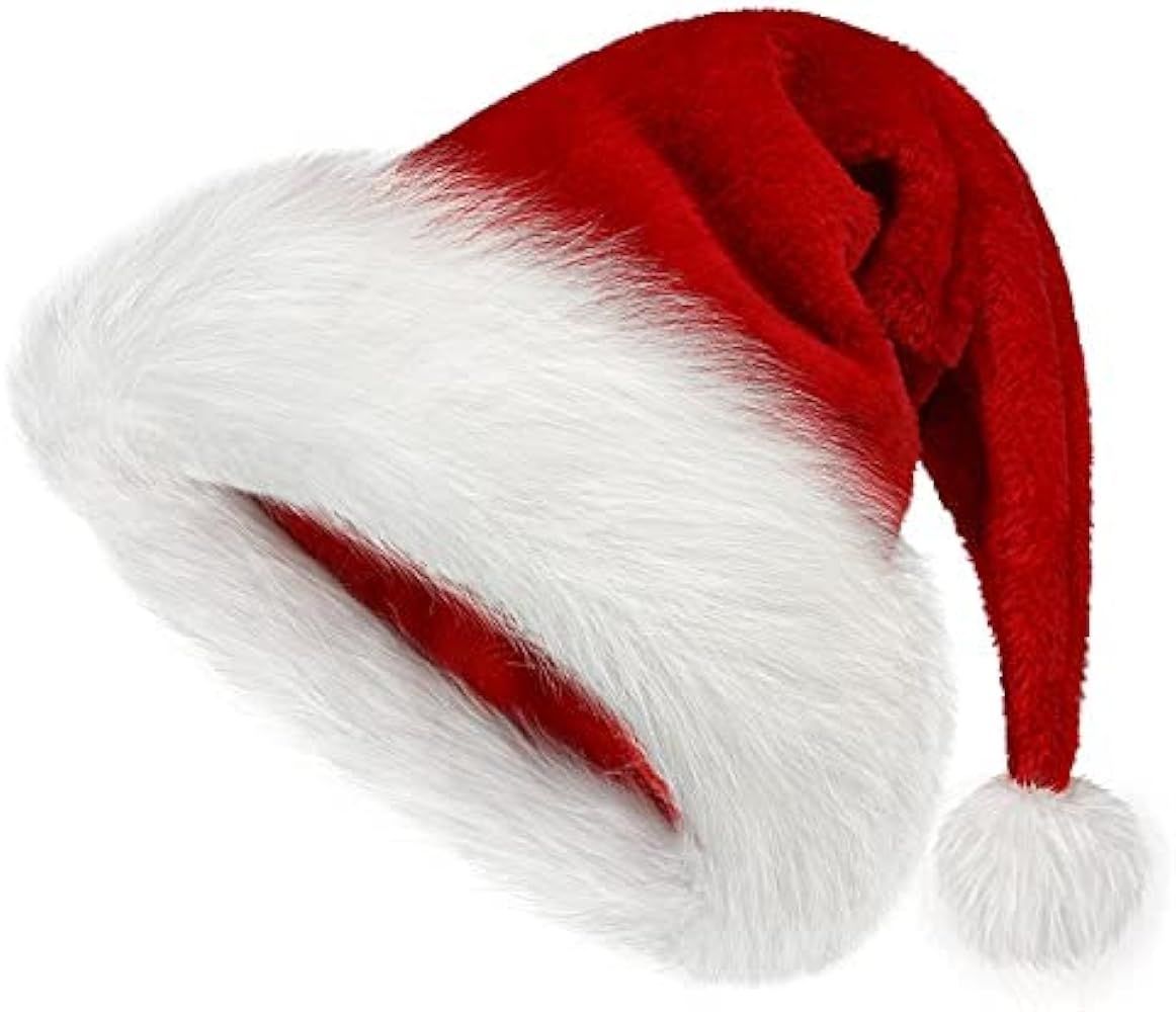 BSVI Christmas Hat, Santa Hat Holiday for Adults Unisex Velvet Comfort Extra Thicken Fur Xmas Hat... | Amazon (US)