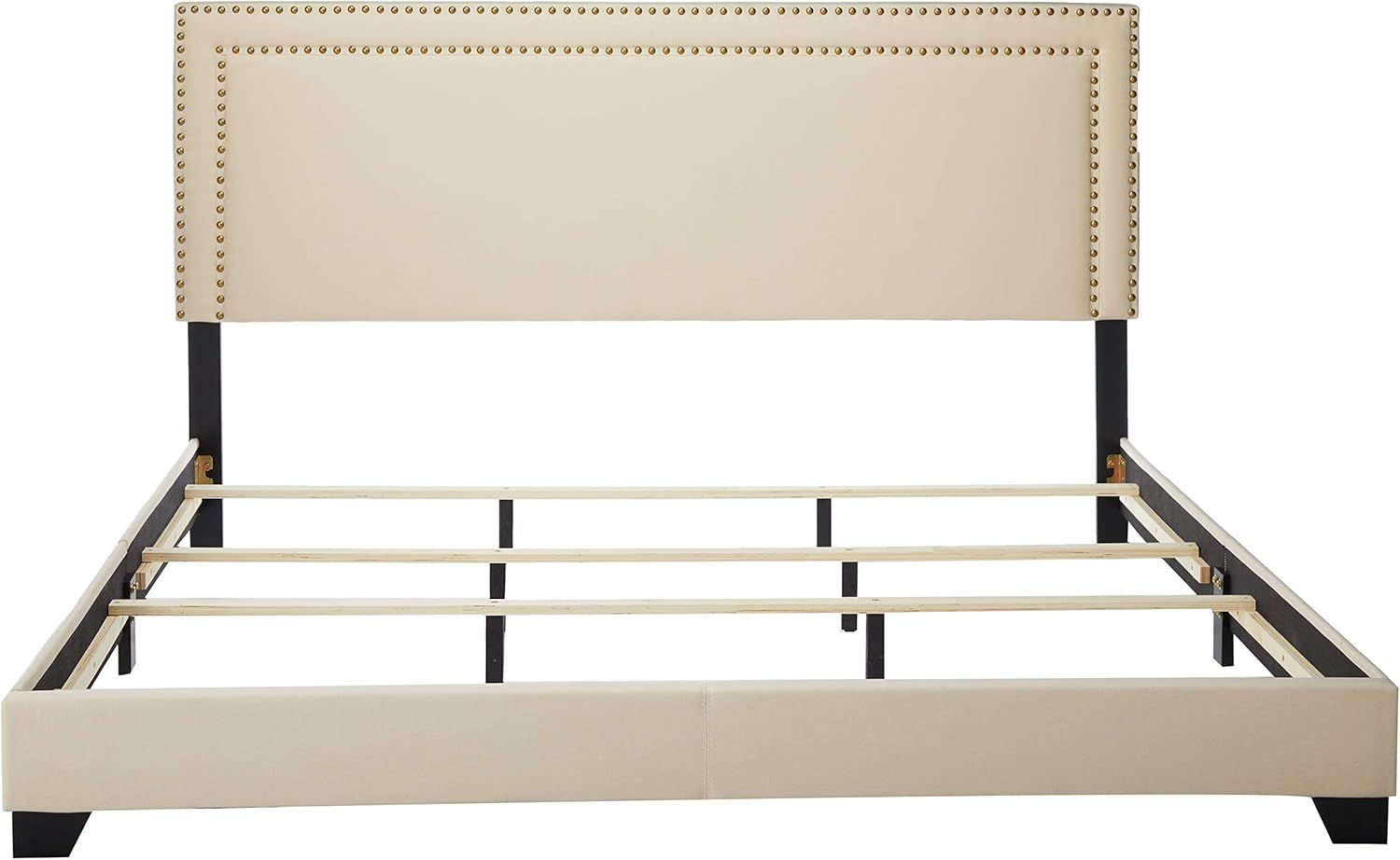 Pulaski Nailhead Trim in Cream, 80.50" W x 85.25" L x 49.50" H Upholstered King Bed, | Amazon (US)