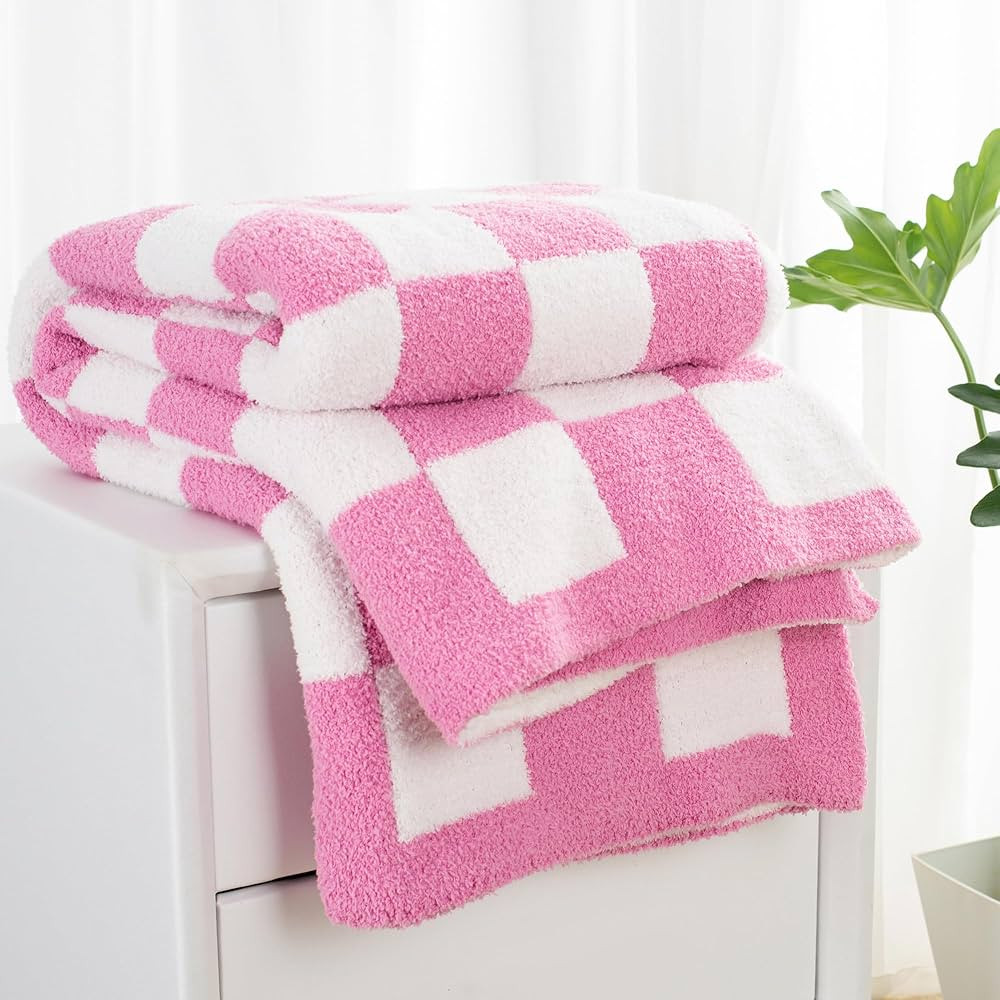Carriediosa Checkered Throw Blanket 50" X 60", 400GSM Ultra Soft Microfiber Fuzzy Fluffy Reversib... | Amazon (US)