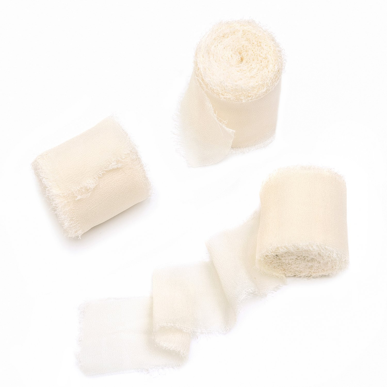 Ling's Moment Chiffon Silk Ribbon,6.7Yd Ivory Craft Fabric Ribbon Colors Rolls for Gift Wrapping ... | Amazon (US)