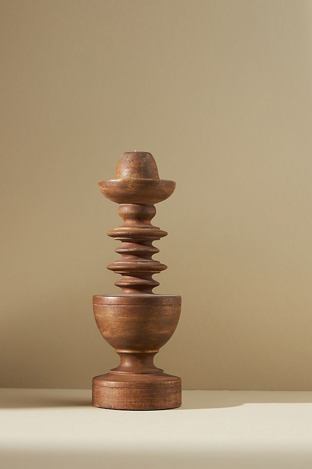 Anna Spiro Wooden Taper Candle Holder | Anthropologie (US)