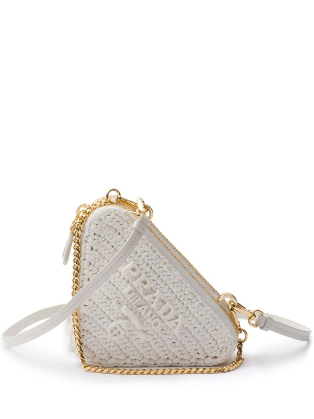 Prada Woven fabric mini-pouch - White | Farfetch Global