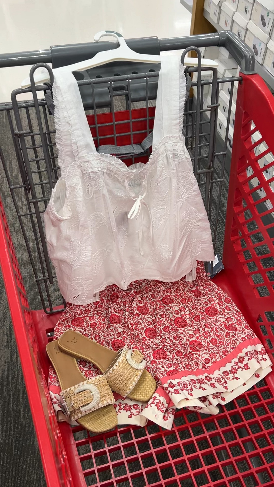 Target summer outfit idea with this cotton eyelet tank top and soft shorts (not online yet sadly!) #targetstyle
