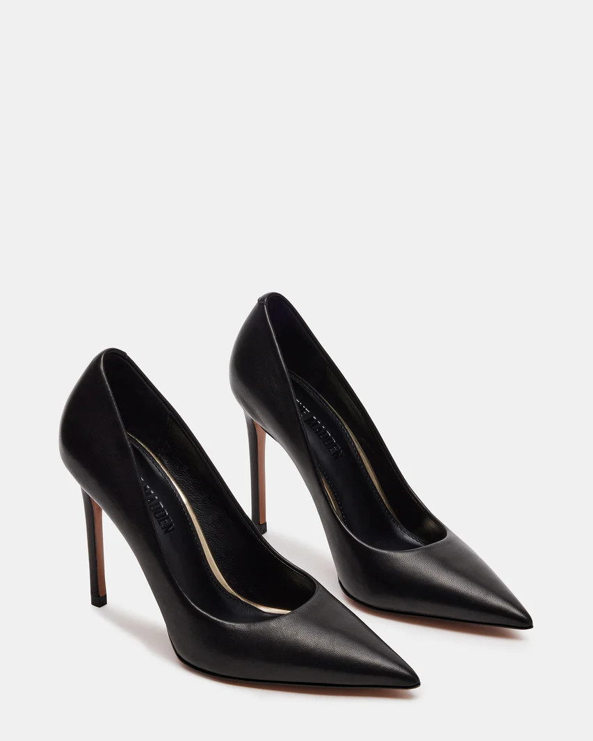 Thrive Black Leather Stiletto Pump | Women's Heels | Steve Madden (US)