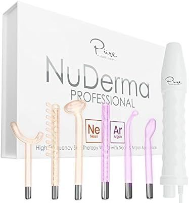 NuDerma Professional Skin Therapy Wand - Portable Handheld High Frequency Skin Therapy Machine wi... | Amazon (US)