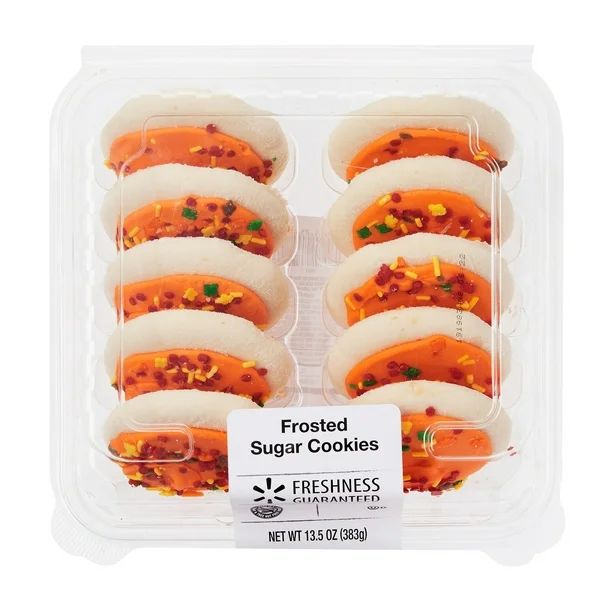 Freshness Guaranteed Harvest Orange Frosted Sugar Cookies, 13.5 oz, 10 Count - Walmart.com | Walmart (US)