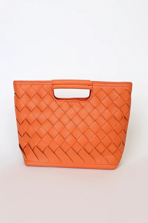 Dream Weaver Orange Woven Handbag | Lulus (US)