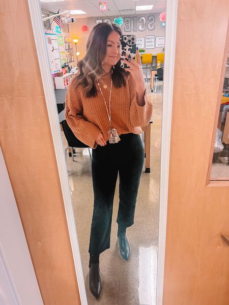 Sweater: small
Jeans: size up 1/2 size
Steve Madden boots

Teacher outfit, picture day, fall outfit, teacher style, classroom outfit 

#LTKworkwear #LTKSeasonal