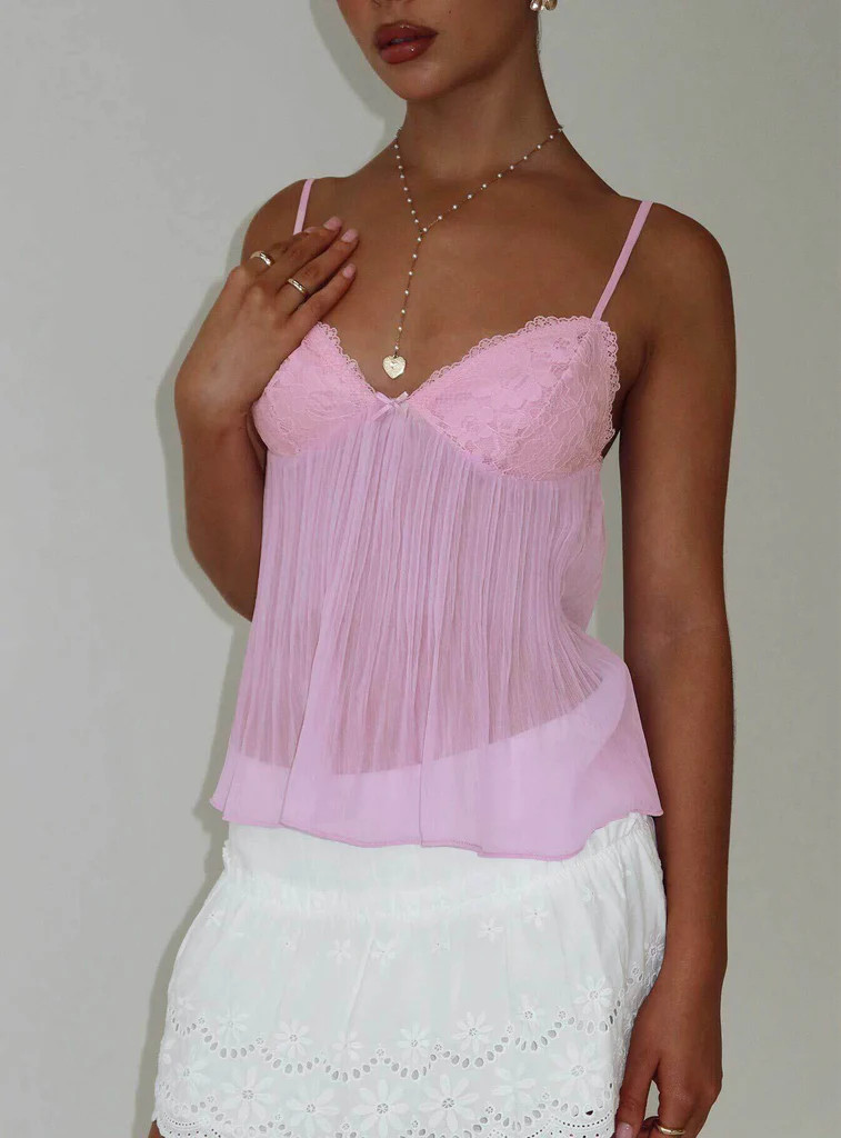 Zami Pleat Top Pink | Princess Polly US