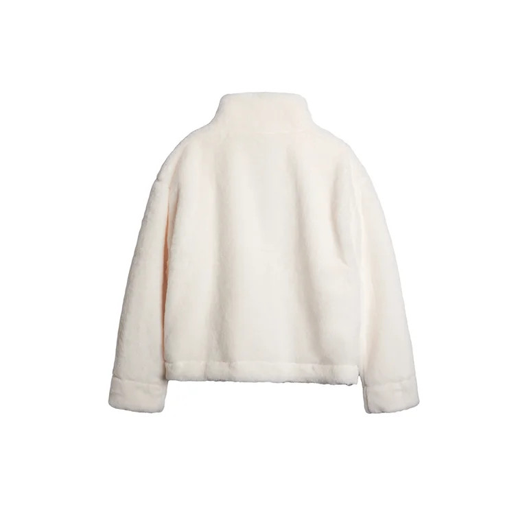 Time and Tru Women's Faux Fur Bungee Shacket, Sizes XS-3X | Walmart (US)