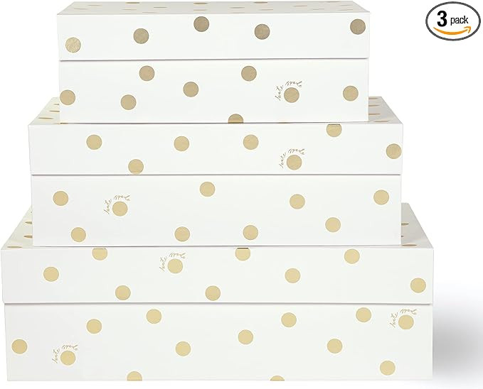 Kate Spade New York Decorative Storage Boxes with Lids, 3 Pack Sturdy Organizer Storage Bins, Inc... | Amazon (US)