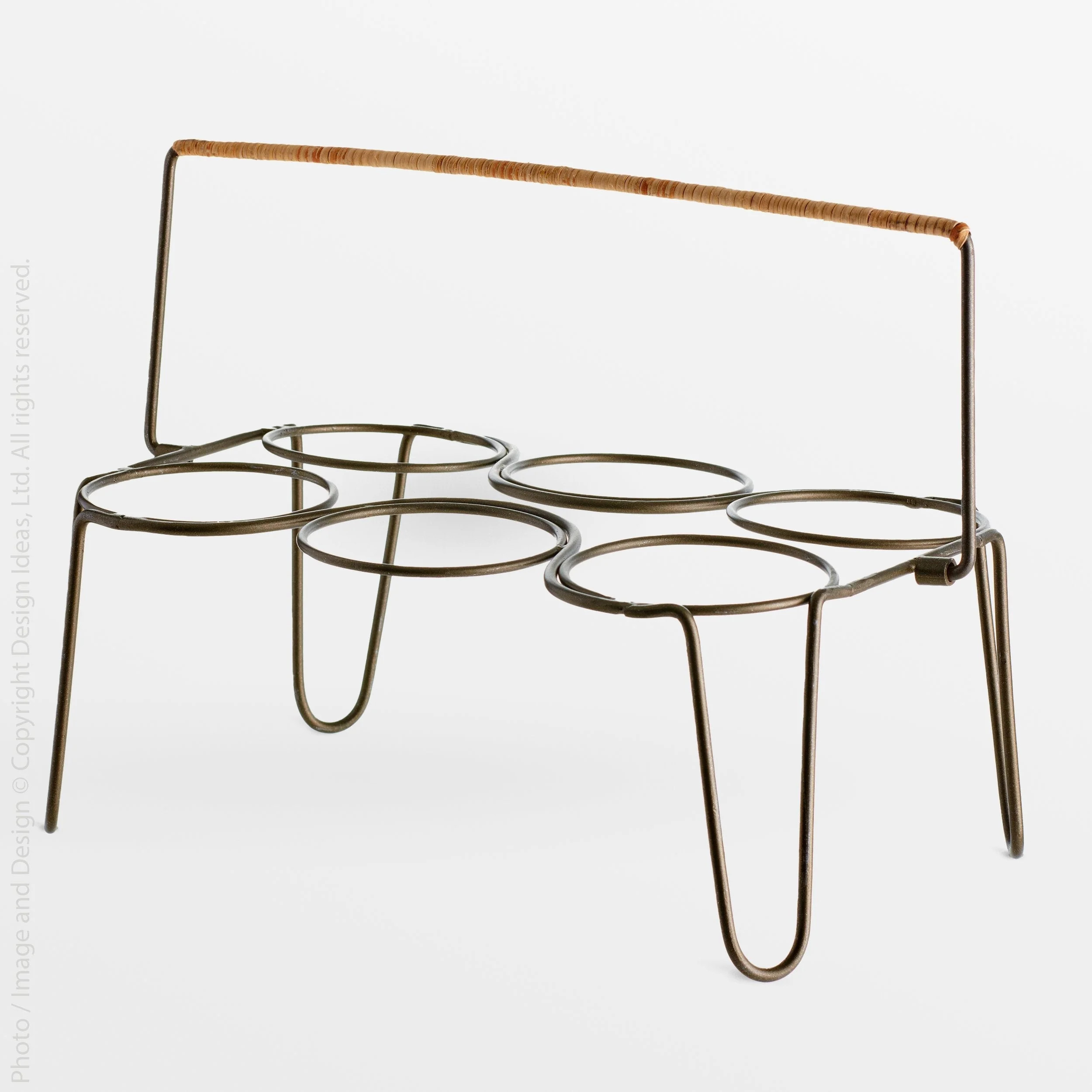 Livenza™ Welded Iron and Rattan Drink Caddy | Texxture Home