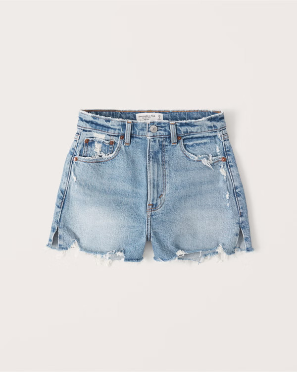 Curve Love High Rise Mom Shorts | Abercrombie & Fitch (US)