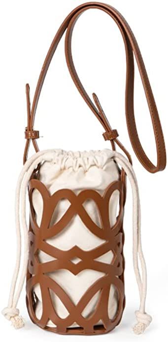 Dmnttdbd Women's Summer Vacation Hollow Vintage Drawstring Bucket Bag Oblique Straddle Bag Wallet | Amazon (US)