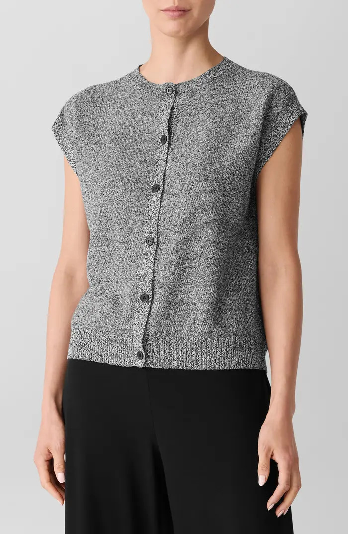 Eileen Fisher Cap Sleeve Organic Linen & Organic Cotton Sweater | Nordstromrack | Nordstrom Rack