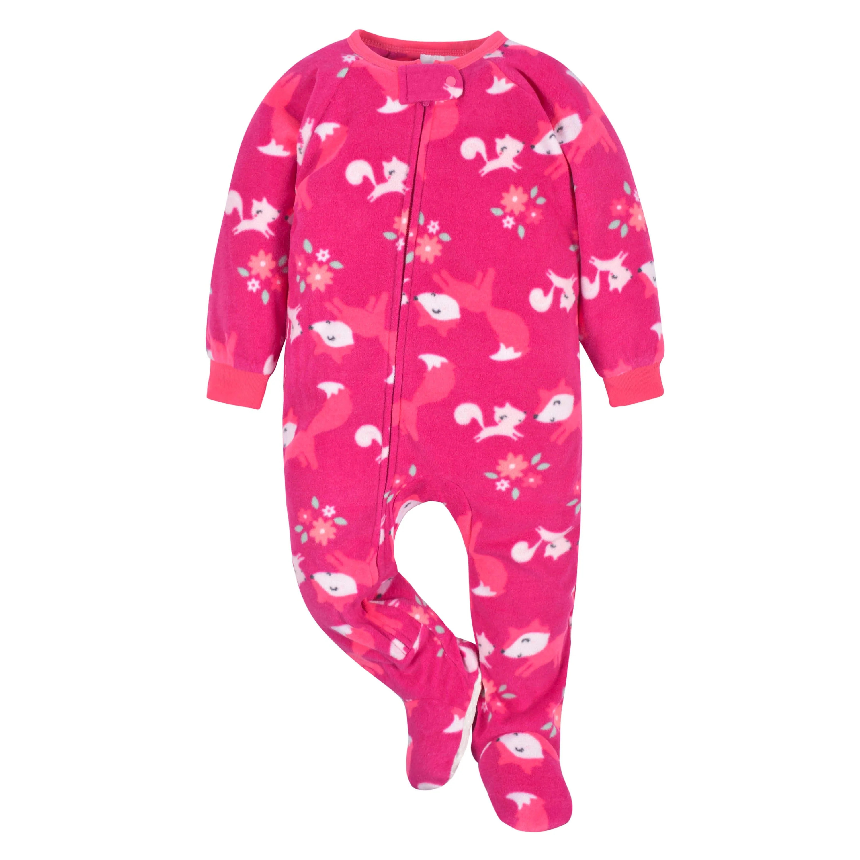 Infant & Toddler Girls Fox Fleece Pajamas | Gerber Childrenswear