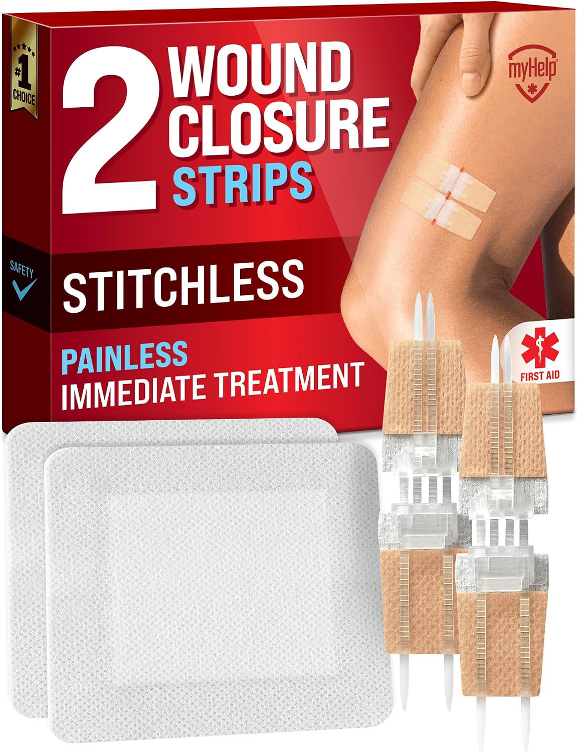 Emergency Wound Closure Strips - 2pk - Laceration Closure Kit - Stitchless & Easy to Use - Butterfly Bandages | Amazon (US)