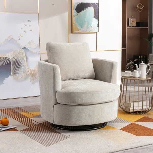 Yelina Upholstered Swivel Barrel Chair | Wayfair North America
