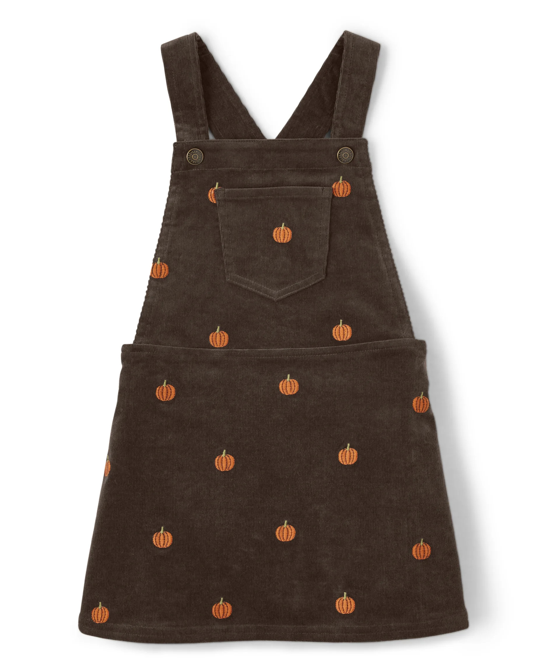 Girls Sleeveless Embroidered Pumpkin Corduroy Jumper - Perfect Pumpkin | The Children's Place  - ... | The Children's Place