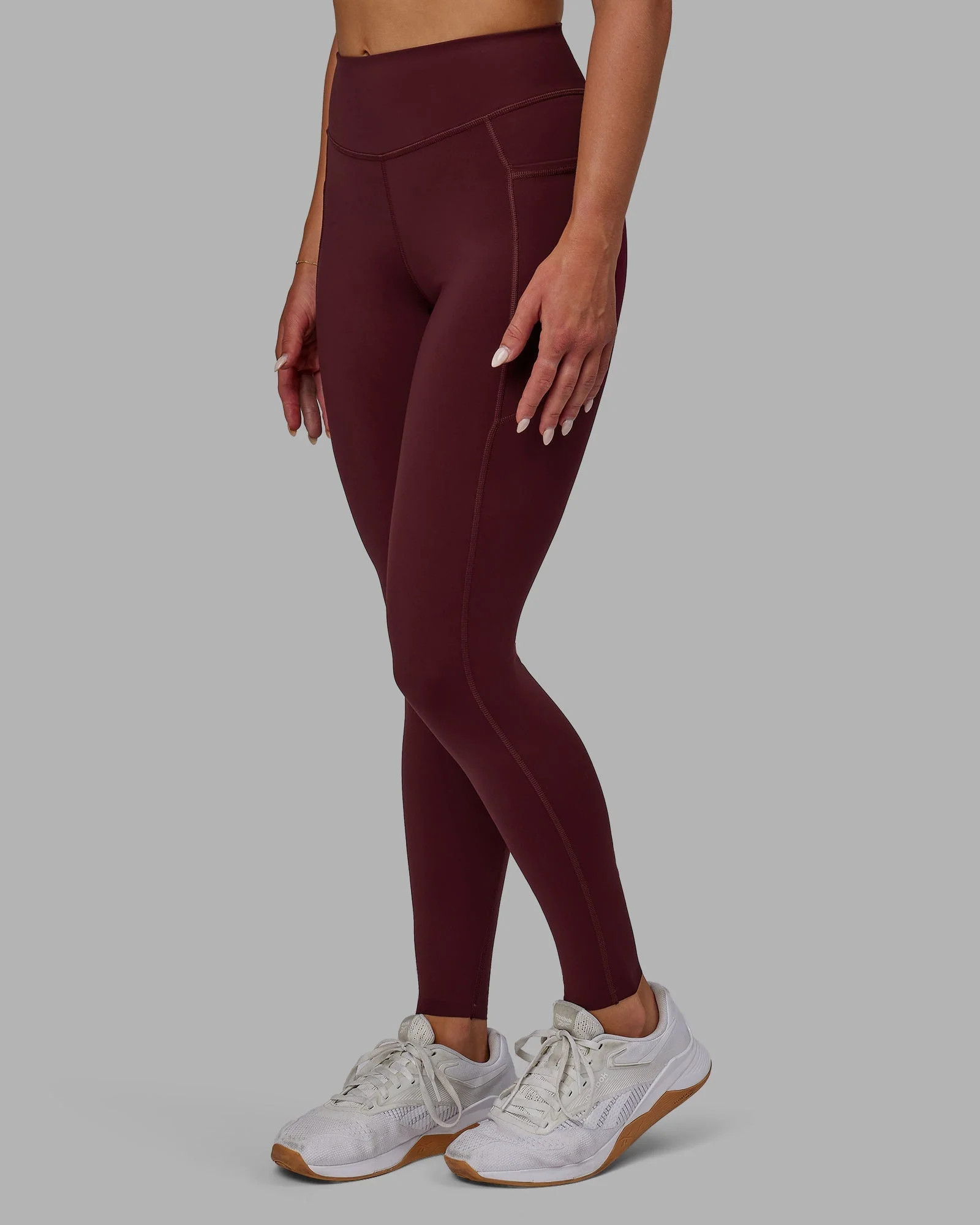 Elite High-Rise Full Length Legging Pockets - Dark Cherry | LSKD