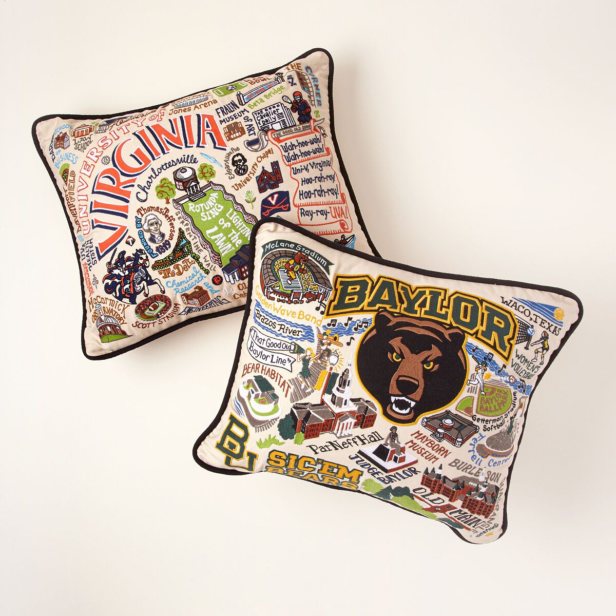 Embroidered College Pillows | UncommonGoods
