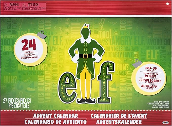 Jakks Holiday Elf Advent Calendar, Enjoy 24 Days of Fun Collectible Surprise Figures | Amazon (US)
