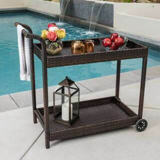 Noble House Aviva Plastic Outdoor Serving Bar Cart 5602 - The Home Depot | The Home Depot