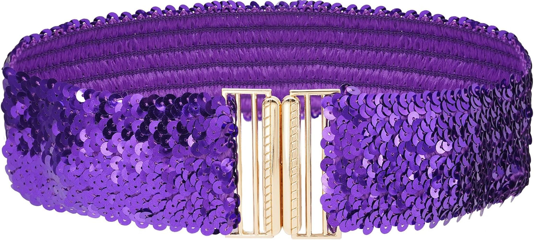 Glamorstar Sequin Wide Stretchy Belts for Women Elastic Waist Belt for Dresses | Amazon (US)