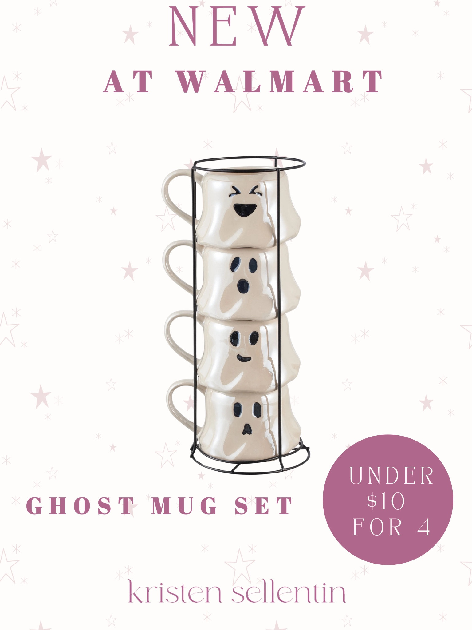 NEW ghost mug set at Walmart 
4 for under $10! 

#halloween #halloweenmug #walmart #halloweenfinds #ghost #halloween2024 #spookyseason 